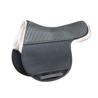 BARTL Rentierfell Satteldecke "AERIAL" VS, mit Teilfell unterlegt und Taschenfunktion, schwarz