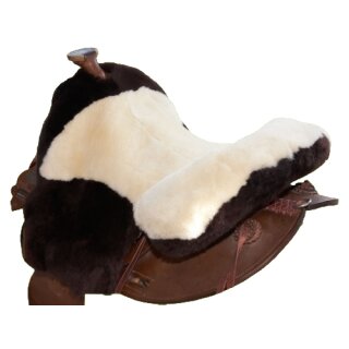 BARTL Lammfell Western Sitzbezug "DOUBLE COLOR" braun - natur